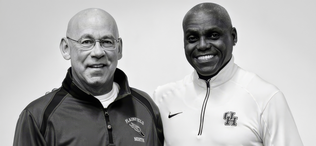 Tony Holler with nine-time Olympic gold medalist Carl Lewis.